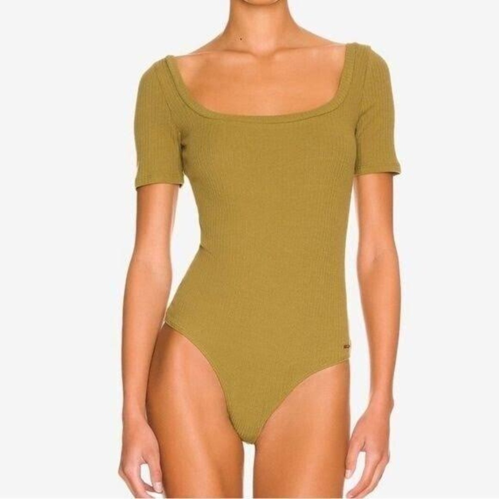Revolve N:Philanthropy green ribbed bodysuit M